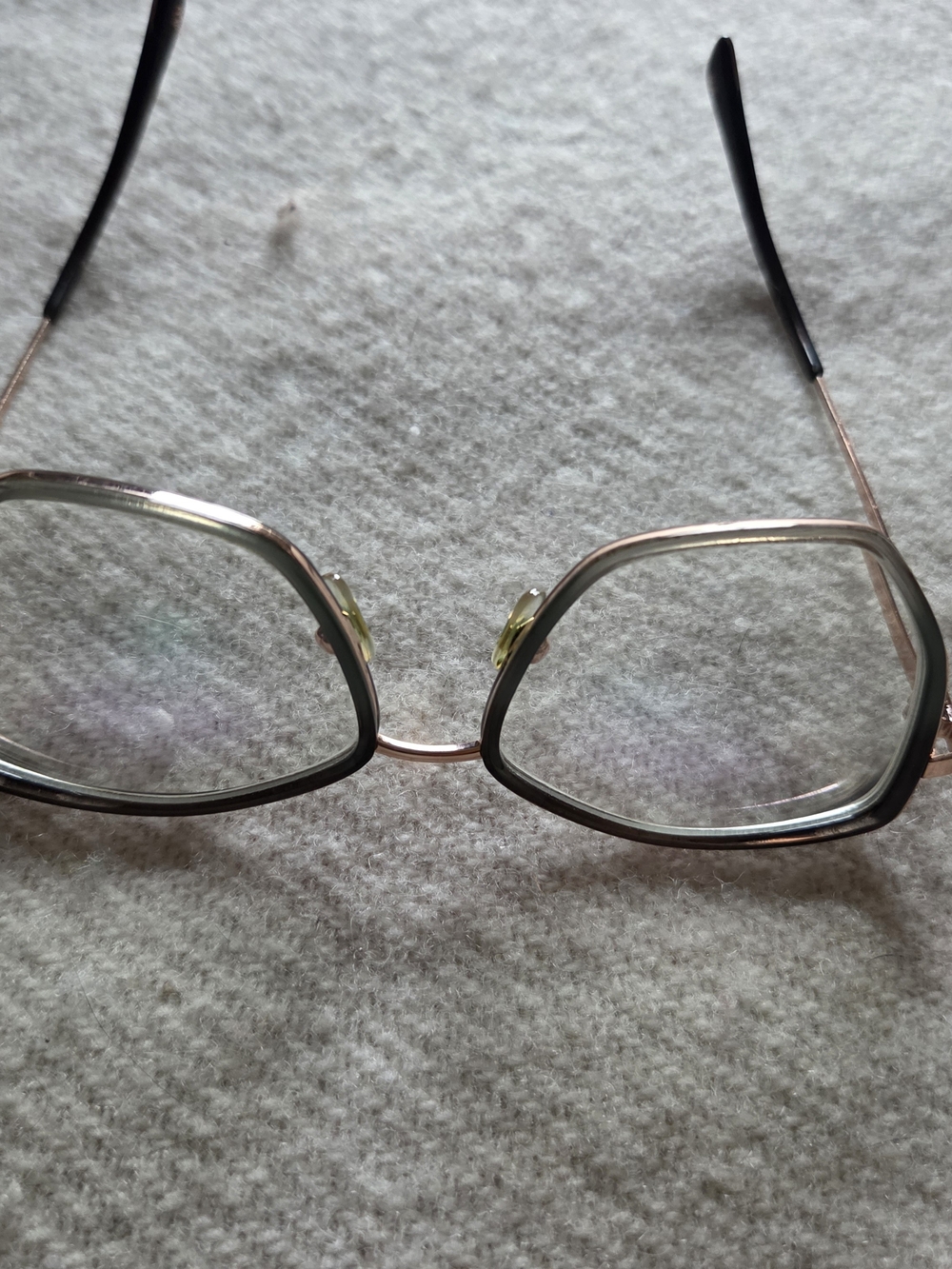 Women's Rose Gold Metal Frame Glasses with Pink Accents